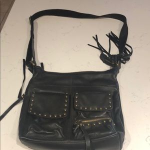 Lucky Brand black leather shoulder/ crossbody bag